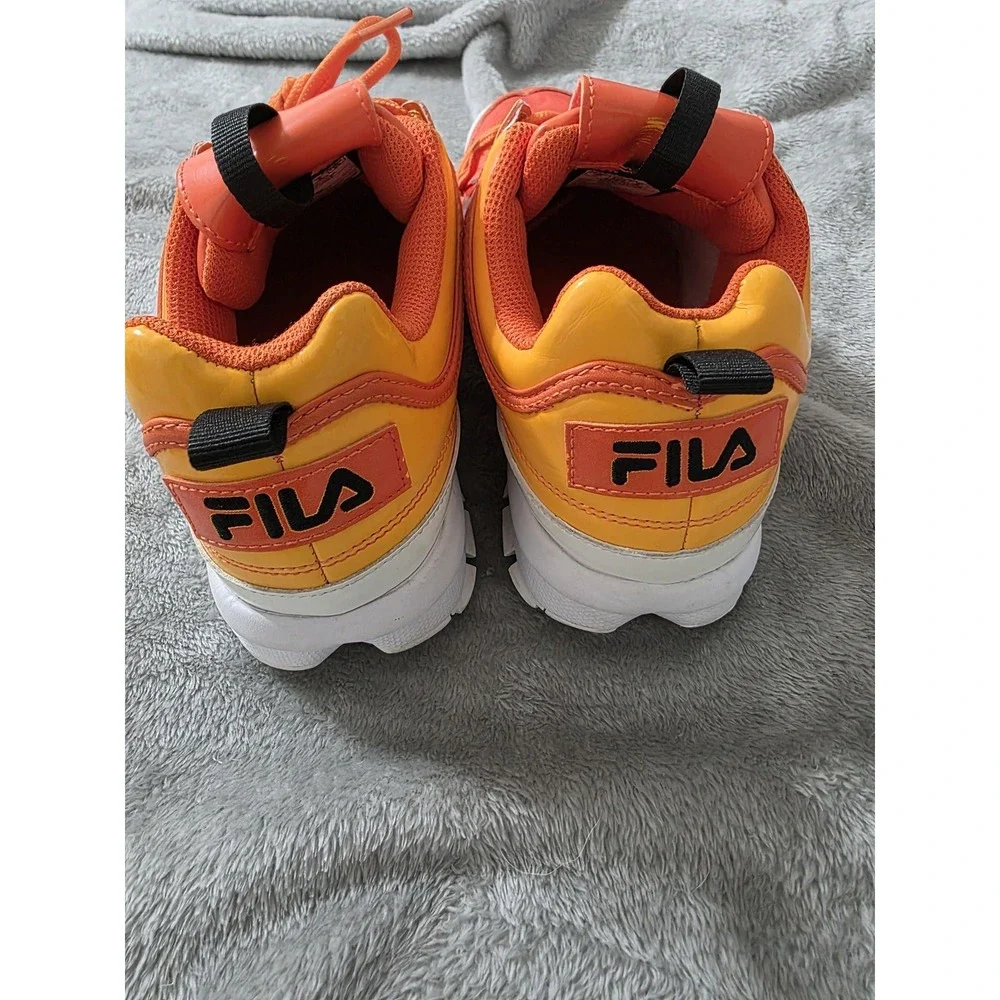 FILA Disruptor II Orange Yellow Chunky Sneakers Mens 7 3XM01777-821